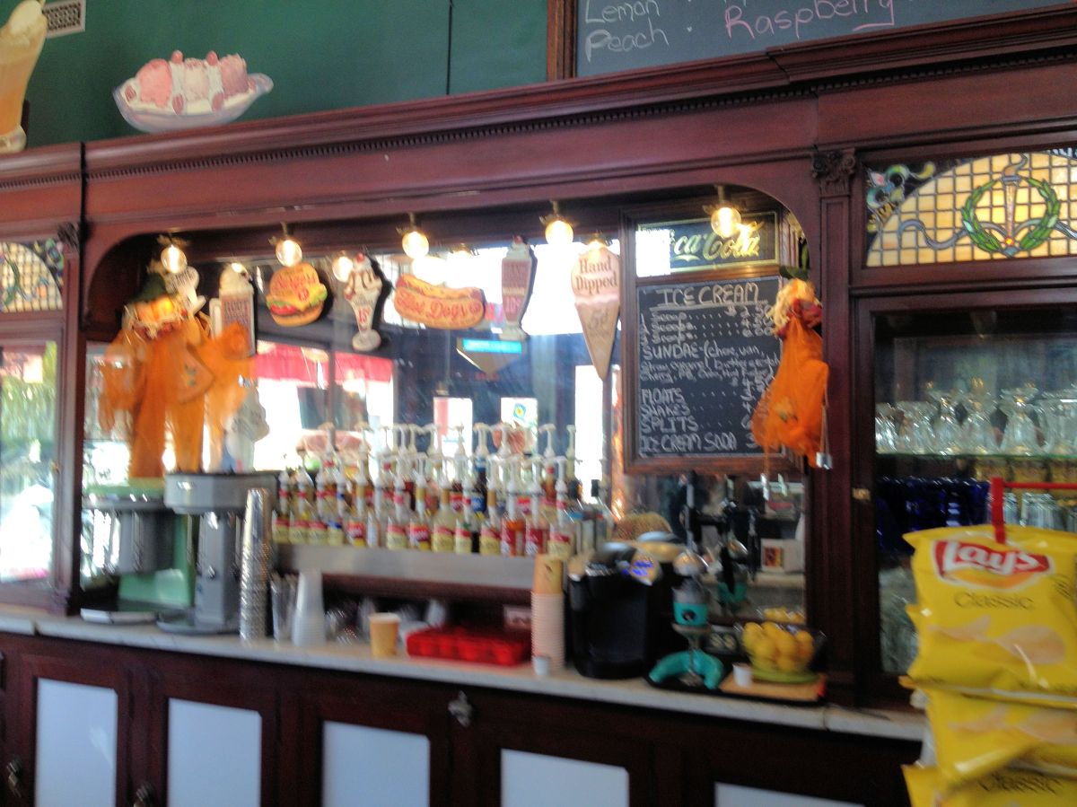 Soda fountain at the Corner Shop Diner in Bramwell