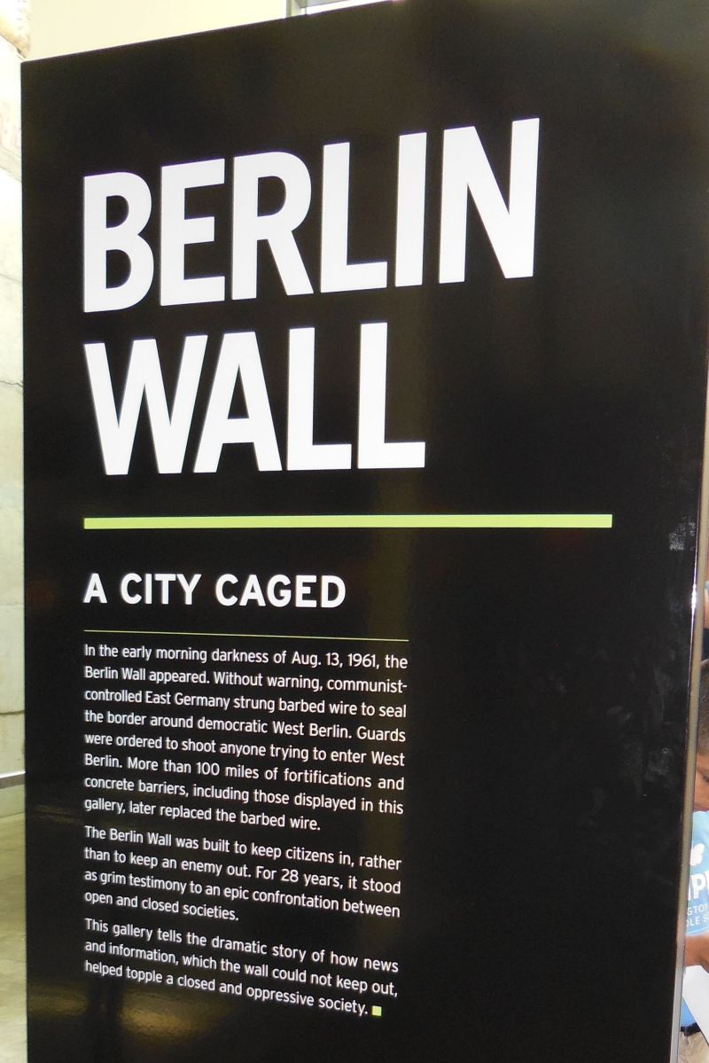Newseum Berlin Wall Sign