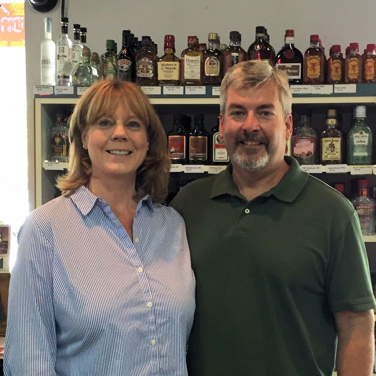 Scott and Mandy Gauldin at New Castle Liquors